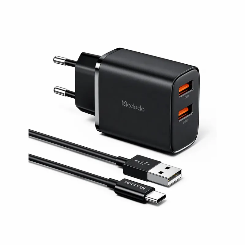 شاحن Mcdodo 12W + كيبل تايب سي – 2 منفذ USB